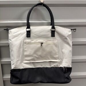 DSW Weekender Tote Bag Travel Carry On Luggage Gym Overnight White Black